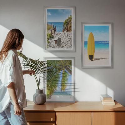 Billedvæg inspiration Feriestrande bølger palmer