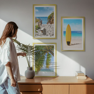 Billedvæg inspiration Feriestrande bølger palmer