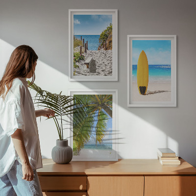 Billedvæg inspiration Feriestrande bølger palmer