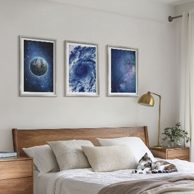 Triptykon billeder med ramme Jordens rumstormgalakse