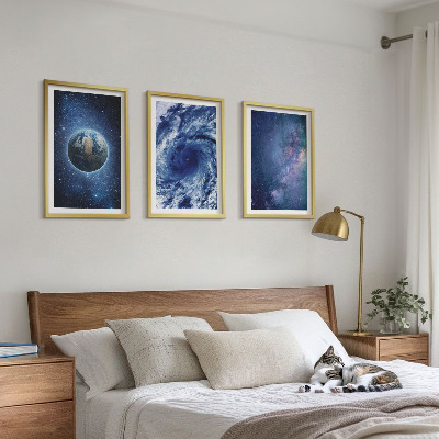 Triptykon billeder med ramme Jordens rumstormgalakse