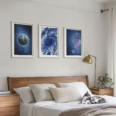 Triptykon billeder med ramme Jordens rumstormgalakse