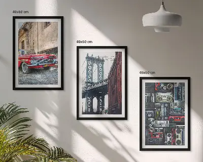 Billedvæg kunstrykt med Brooklyn bro i retro stil