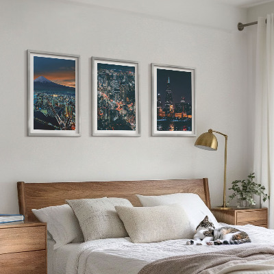 Billedvæg inspiration Udsigt over byen om natten