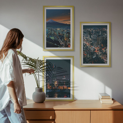 Billedvæg inspiration Udsigt over byen om natten