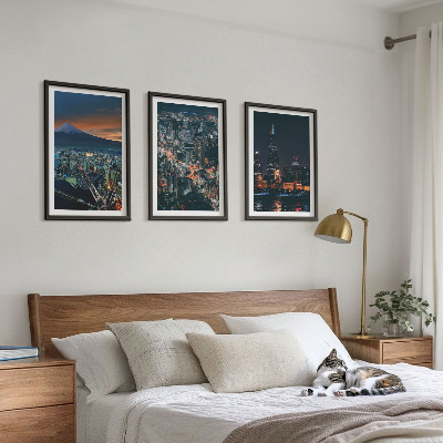 Billedvæg inspiration Udsigt over byen om natten