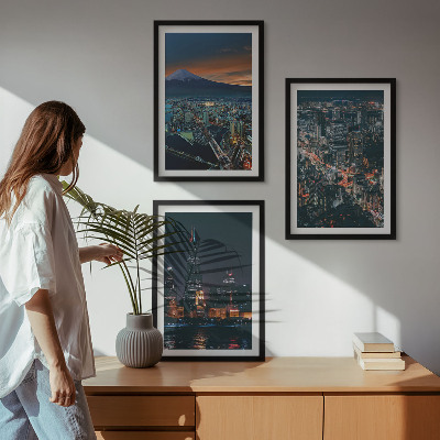 Billedvæg inspiration Udsigt over byen om natten