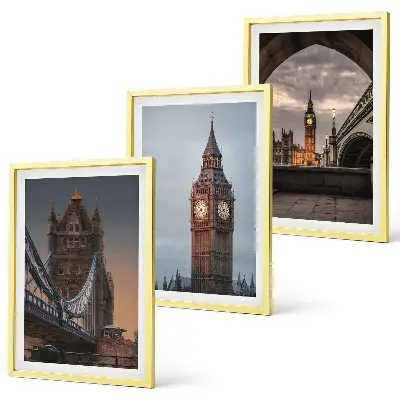 Triptykon med London Bridge og Big Ben billeder med ramme