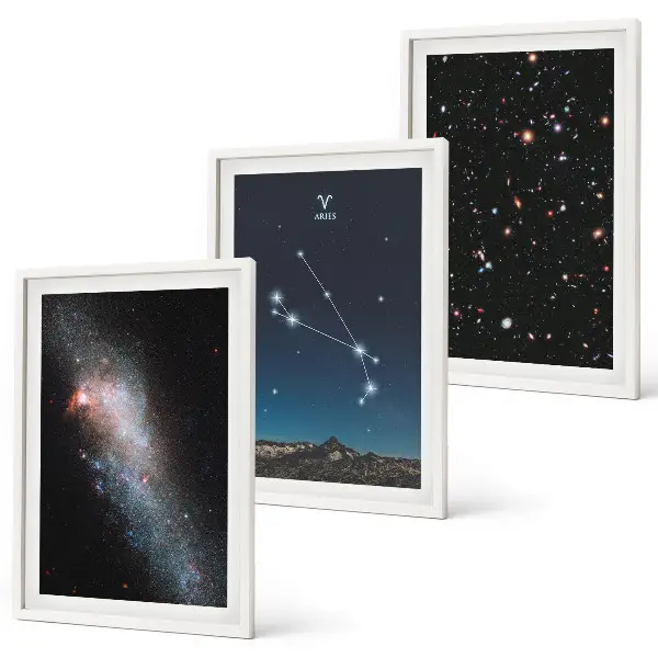Billedvæg med kosmiske landskaber inspiration med galaksemotiver