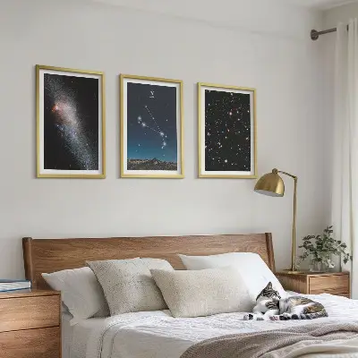 Billedvæg med kosmiske landskaber inspiration med galaksemotiver