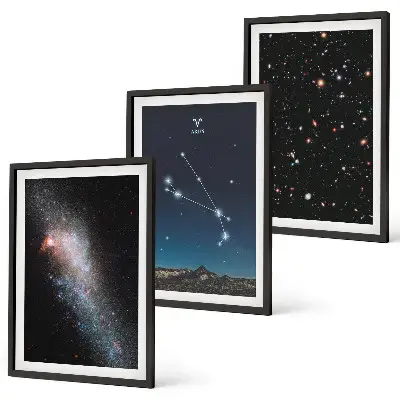 Billedvæg med kosmiske landskaber inspiration med galaksemotiver