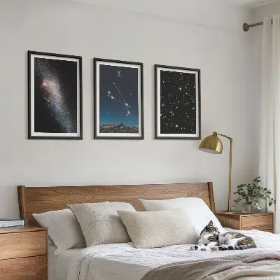 Billedvæg med kosmiske landskaber inspiration med galaksemotiver