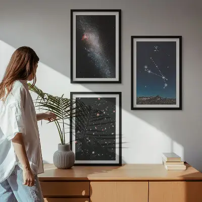 Billedvæg med kosmiske landskaber inspiration med galaksemotiver