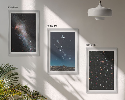 Triptykon billeder med ramme Kosmiske landskaber af stjernen Tyren