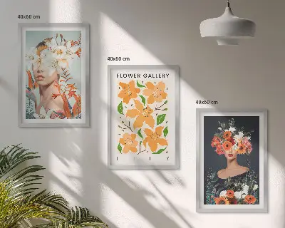 Blomsterportrætter med buketter billedvæg til inspiration