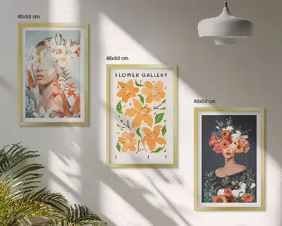 Blomsterportrætter med buketter billedvæg til inspiration