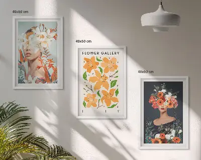 Blomsterportrætter med buketter billedvæg til inspiration