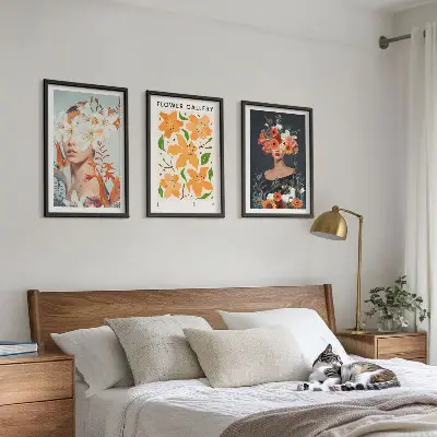Blomsterportrætter med buketter billedvæg til inspiration