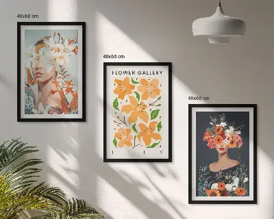 Blomsterportrætter med buketter billedvæg til inspiration