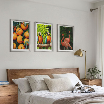 Triptykon billeder med ramme Frugtagtige accenter i troperne