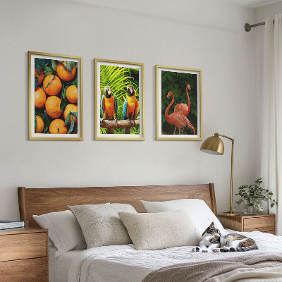 Triptykon billeder med ramme Frugtagtige accenter i troperne