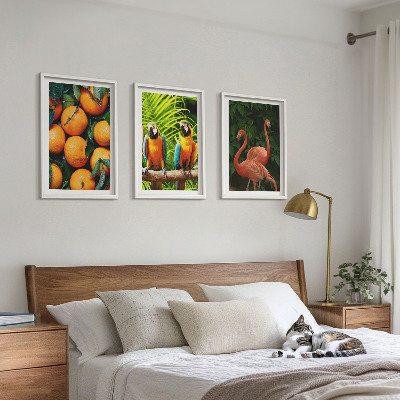 Triptykon billeder med ramme Frugtagtige accenter i troperne