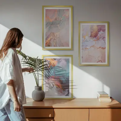 Billedvæg abstrakte pastelmønstre til inspiration