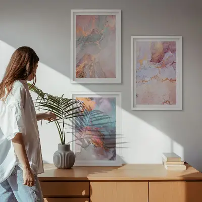 Billedvæg abstrakte pastelmønstre til inspiration