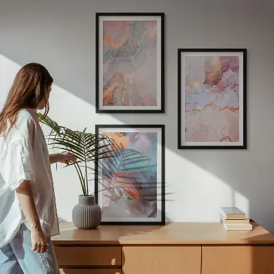 Billedvæg abstrakte pastelmønstre til inspiration