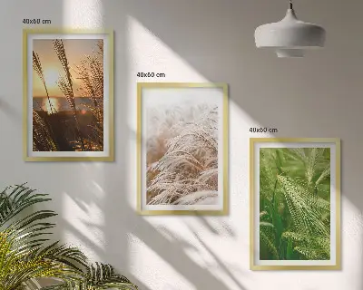 Billedsæt til soveværelset med farverig natur med græsser
