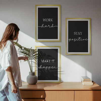 Billedsæt til soveværelset Elegante motiver på sort