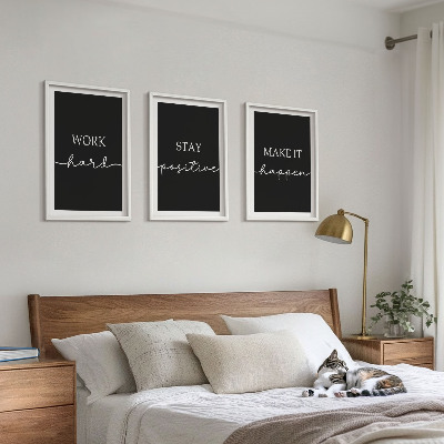 Billedsæt til soveværelset Elegante motiver på sort