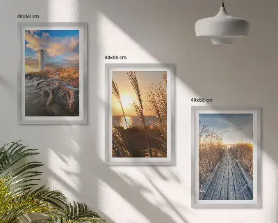Billedvæg inspiration med fyrtårn og græsbro