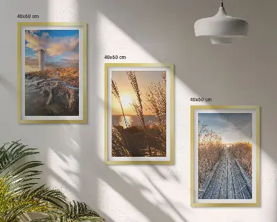 Billedvæg inspiration med fyrtårn og græsbro