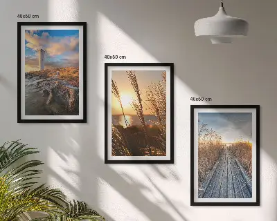 Billedvæg inspiration med fyrtårn og græsbro