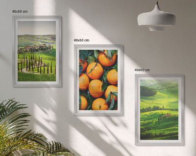 Triptykon billeder med ramme Italien landskab landskab appelsiner