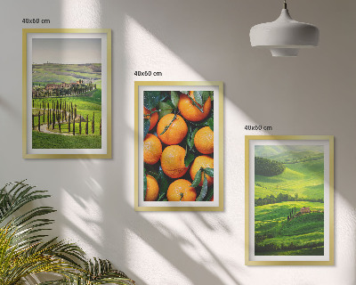 Triptykon billeder med ramme Italien landskab landskab appelsiner
