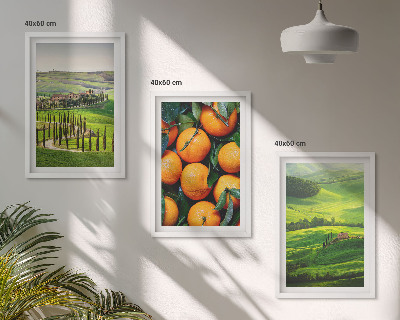 Triptykon billeder med ramme Italien landskab landskab appelsiner