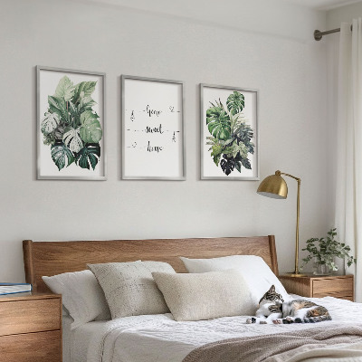 Billedvæg inspiration Akvarel Monstera blade