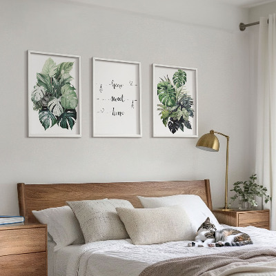 Billedvæg inspiration Akvarel Monstera blade