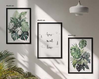 Billedvæg inspiration Akvarel Monstera blade