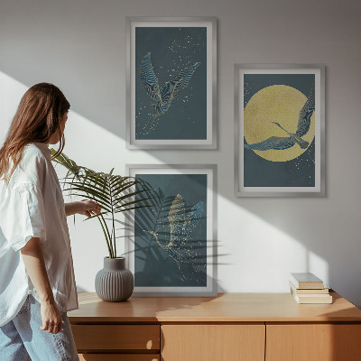 Billedvæg inspiration Traner i flyvning om natten