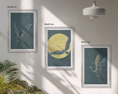 Billedvæg inspiration Traner i flyvning om natten