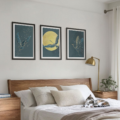 Billedvæg inspiration Traner i flyvning om natten