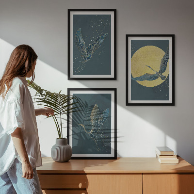 Billedvæg inspiration Traner i flyvning om natten