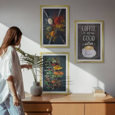 Billedsæt til soveværelset Krydderier, kaffe, urter, mønstre