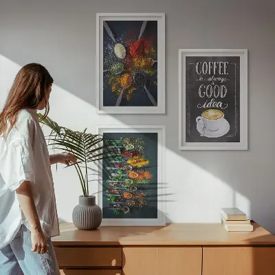 Sengesæt med krydderier, kaffe, urter og mønstre