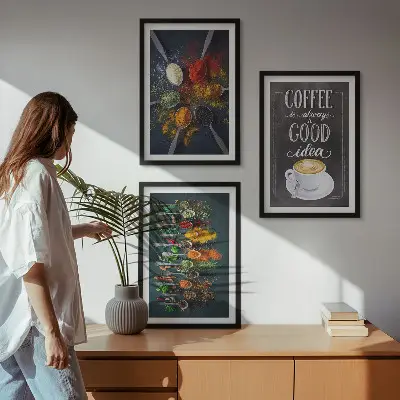Sengesæt med krydderier, kaffe, urter og mønstre