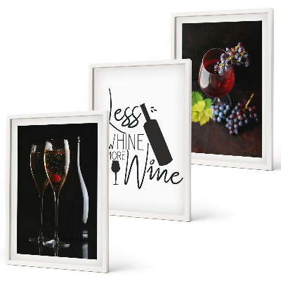 Billedvæg inspiration Glas vin med druer og indskrift