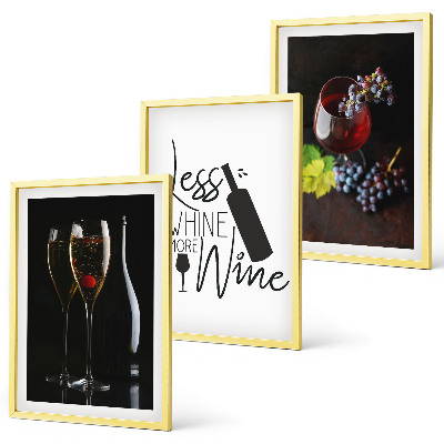 Billedvæg inspiration Glas vin med druer og indskrift